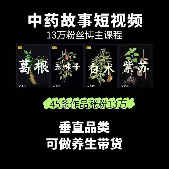 图片[2]-中药文化赛道：溯源故事开发，AI工具实战，平台运营，全方位解锁中医流量变现新路径-禾谷轻创网