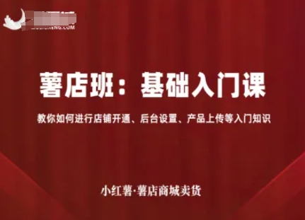 小红薯薯店商城卖货，基础入门课，教你如何进行店铺开通、后台设置、产品上传等入门知识-禾谷轻创网