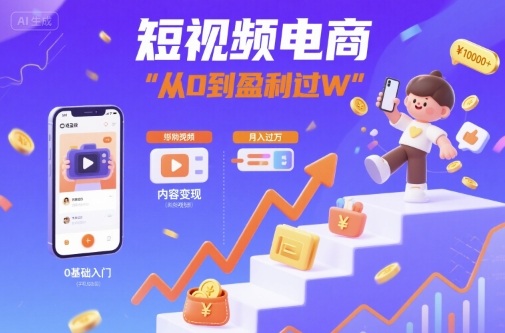 短视频电商：短视频变现从0到盈利过W-禾谷轻创网