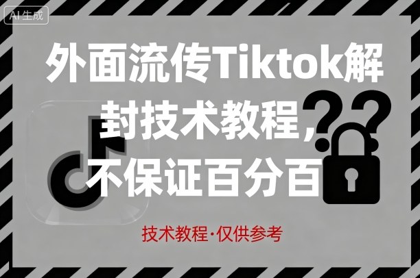 外面流传Tiktok解封技术教程，不保证百分百，具体自测-禾谷轻创网