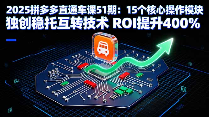 2025拼多多直通车课51期：15个核心操作模块 独创稳托互转技术 ROI提升400%-禾谷轻创网