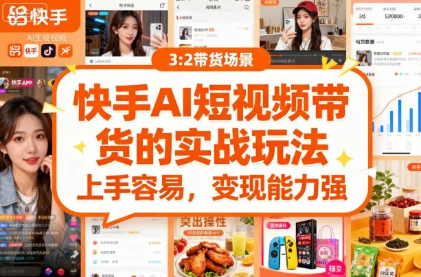 快手ai短视频带货的实战玩法，上手容易，变现能力强-禾谷轻创网
