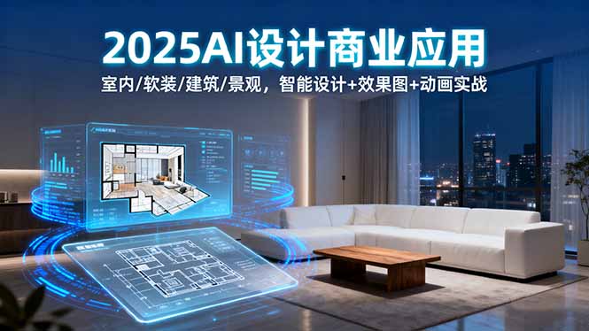 2025AI设计商业应用：室内/软装/建筑/景观，智能设计+效果图+动画实战-禾谷轻创网