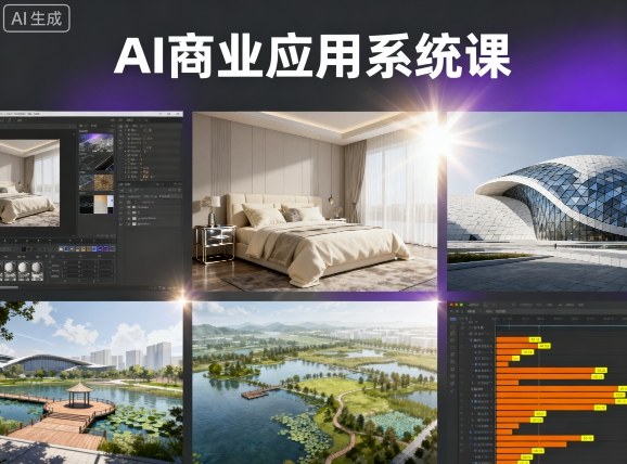 AI商业应用系统课，室内-软装-建筑-景观，智能设计+效果图+动画画实战-禾谷轻创网