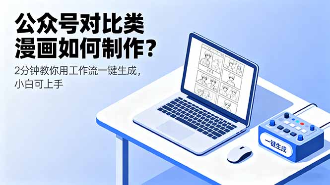 公众号对比类漫画如何制作？2分钟教你用工作流一键生成，小白可上手-禾谷轻创网