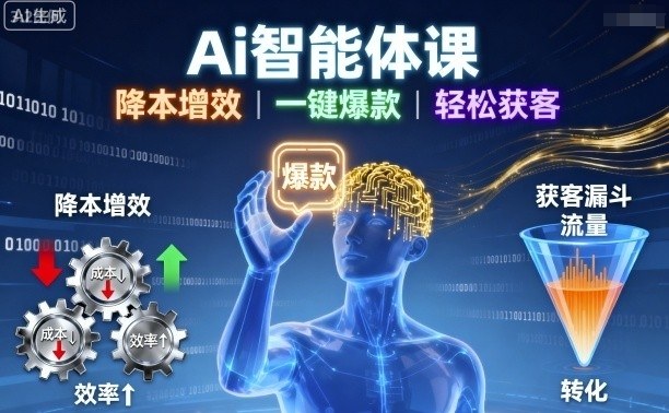 Ai智能体课，降本增效，一键爆款，轻松获客-禾谷轻创网