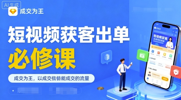 短视频获客出单必修课，成交为王，以成交为导向，直接做能成交的流量-禾谷轻创网