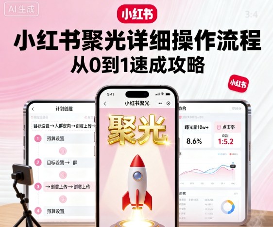 小红书聚光详细操作流程，小红书聚光从0到1速成攻略-禾谷轻创网
