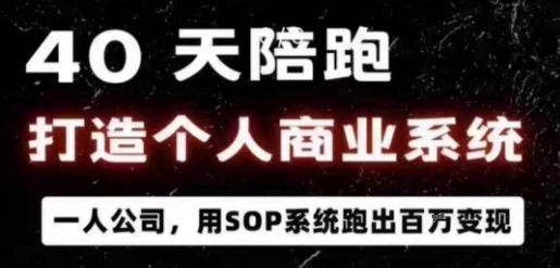 40天陪跑打造个人商业系统,一人公司,用SOP系统跑出百W变现-禾谷轻创网