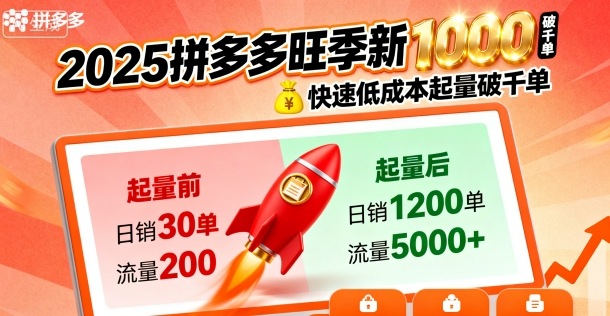 2025拼多多旺季新老店铺——快速低成本起量破千单-禾谷轻创网