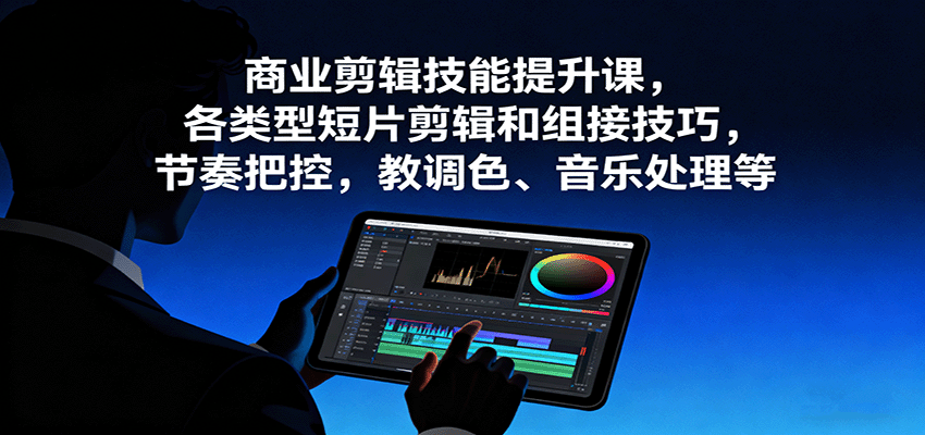 商业剪辑技能提升课，各类型短片剪辑和组接技巧，节奏把控，教调色、音乐处理等-禾谷轻创网
