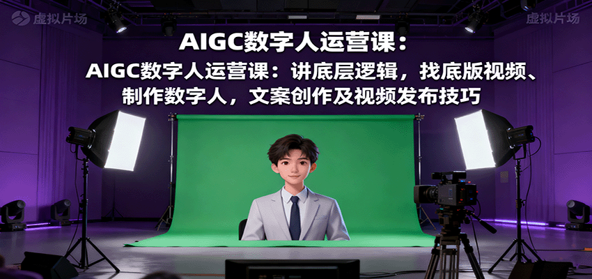 AIGC数字人运营课：讲底层逻辑，找底版视频、制作数字人，文案创作及视频发布技巧-禾谷轻创网