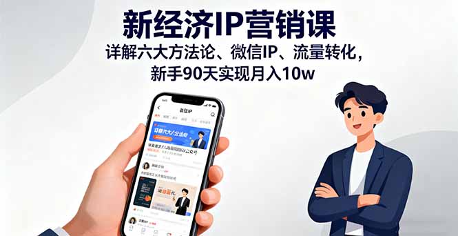 新经济IP营销课：详解六大方法论、微信IP、流量转化，新手90天实现月入10w-禾谷轻创网