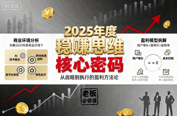 2025年度稳賺思维老板创业营，拆解2025年新商业环境下，企业实现持续盈利的核心密码-禾谷轻创网