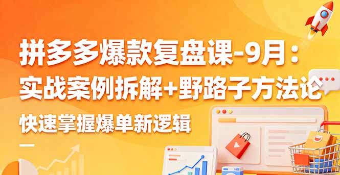 拼多多爆款复盘课-9月：实战案例拆解+野路子方法论，快速掌握爆单新逻辑-禾谷轻创网