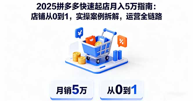 2025拼多多快速起店月入5万指南：店铺从0到1，实操案例拆解，运营全链路-禾谷轻创网