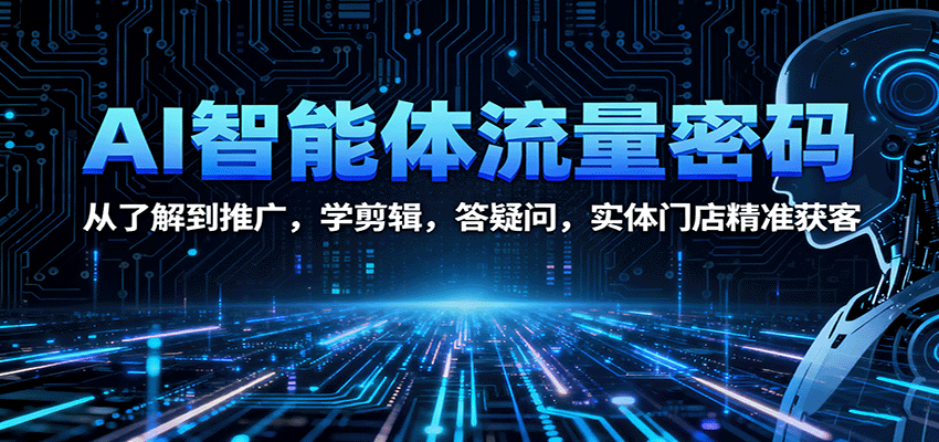 AI智能体流量密码：从了解到推广，学剪辑，答疑问，实体门店精准获客-禾谷轻创网