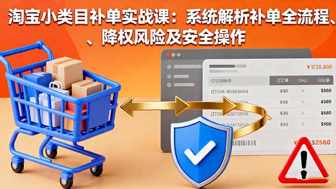淘宝小类目补单实战课：系统解析补单全流程、降权风险及安全操作-禾谷轻创网