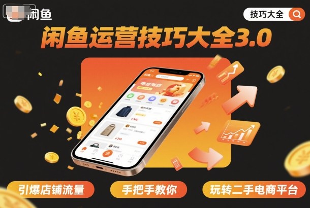 闲鱼运营技巧大全3.0，引爆店铺流量，手把手教你玩转二手电商平台-禾谷轻创网
