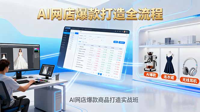 AI网店爆款商品打造实战班：AI技术实现商品图智能处理，快速搭建AI网店-禾谷轻创网