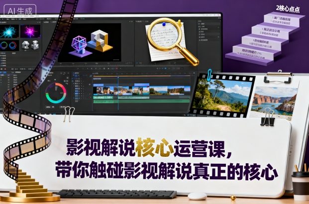 影视解说核心运营课，带你触碰影视解说真正的核心-禾谷轻创网