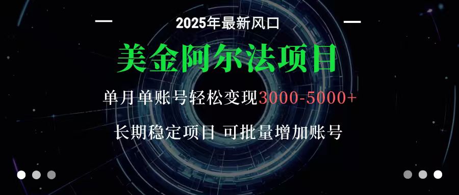 美金阿尔法项目：一部手机每天只需10分钟，轻松稳定赚美元-禾谷轻创网