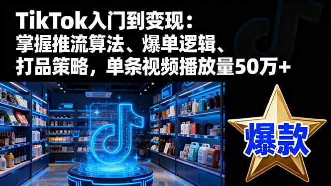 TikTok入门到变现：掌握推流算法、爆单逻辑、打品策略，单条视频播放量50w-禾谷轻创网
