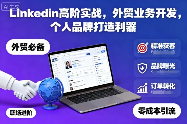Linkedin高阶实战，外贸业务开发，个人品牌打造利器-禾谷轻创网