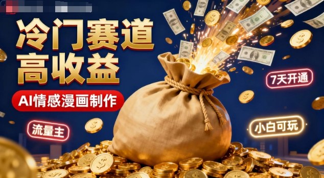公众号冷门赛道，用AI做情感漫画，7天开通流量主，操作简单，小白可玩-禾谷轻创网