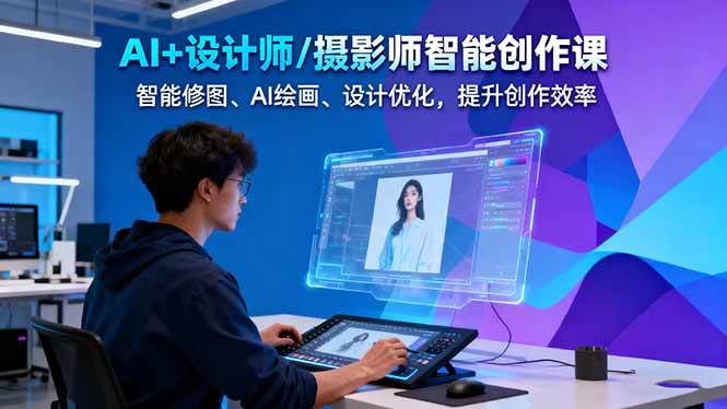 AI+设计师/摄影师智能创作课：智能修图、AI绘画、设计优化，提升创作效率-禾谷轻创网