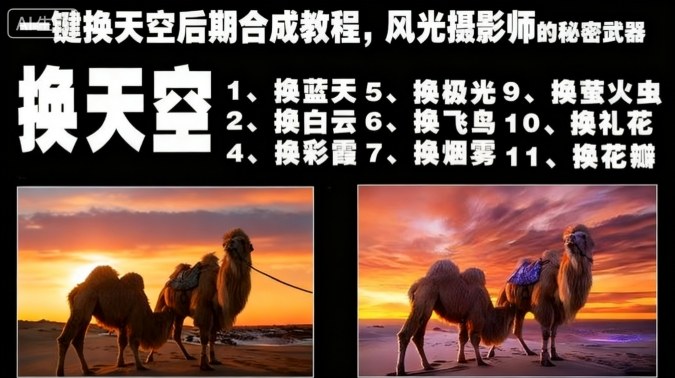 一键换天空后期合成教程，风光摄影师的秘密武器-禾谷轻创网