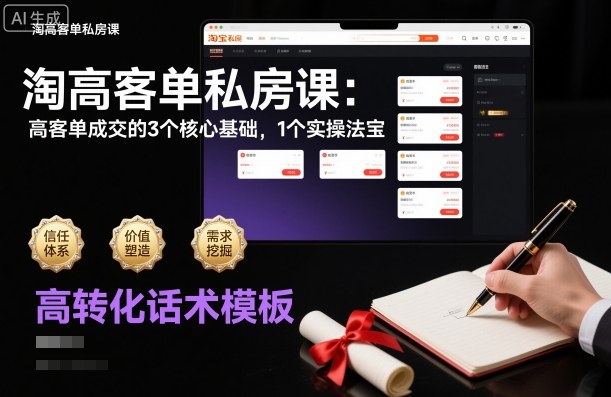 淘高客单私房课：高客单成交的3个核心基础，1个实操法宝-禾谷轻创网