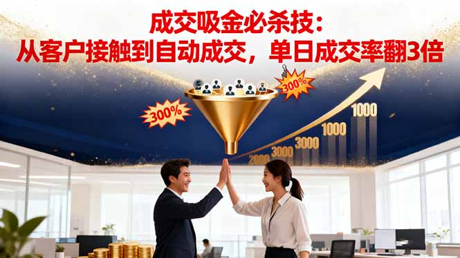 吸金成交营销必杀技：从客户接触到自动成交，单日成交率翻3倍-禾谷轻创网