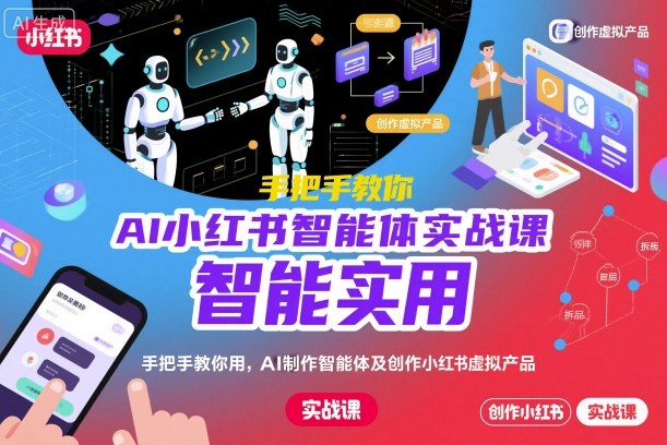 AI小红书智能体实战课，手把手教你用AI制作智能体及创作小红书虚拟产品，提效+内容商业化-禾谷轻创网