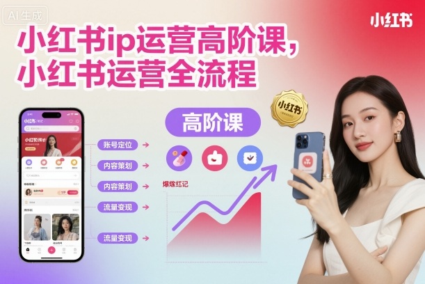 小红书ip运营高阶课，小红书运营全流程-禾谷轻创网