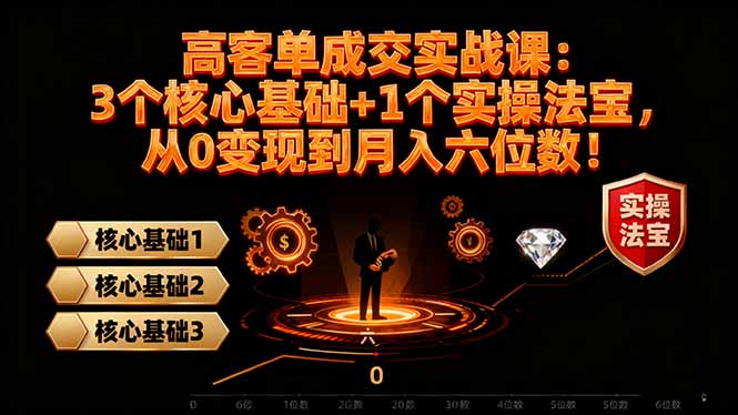 高 客单成交实战课：3个核心基础+1个实操法宝，从0变现到月入六位数！-禾谷轻创网