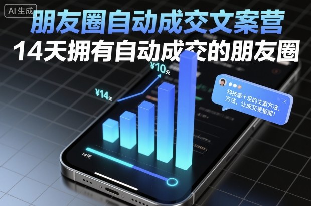 朋友圈自动成交文案营，14天拥有自动成交的朋友圈-禾谷轻创网