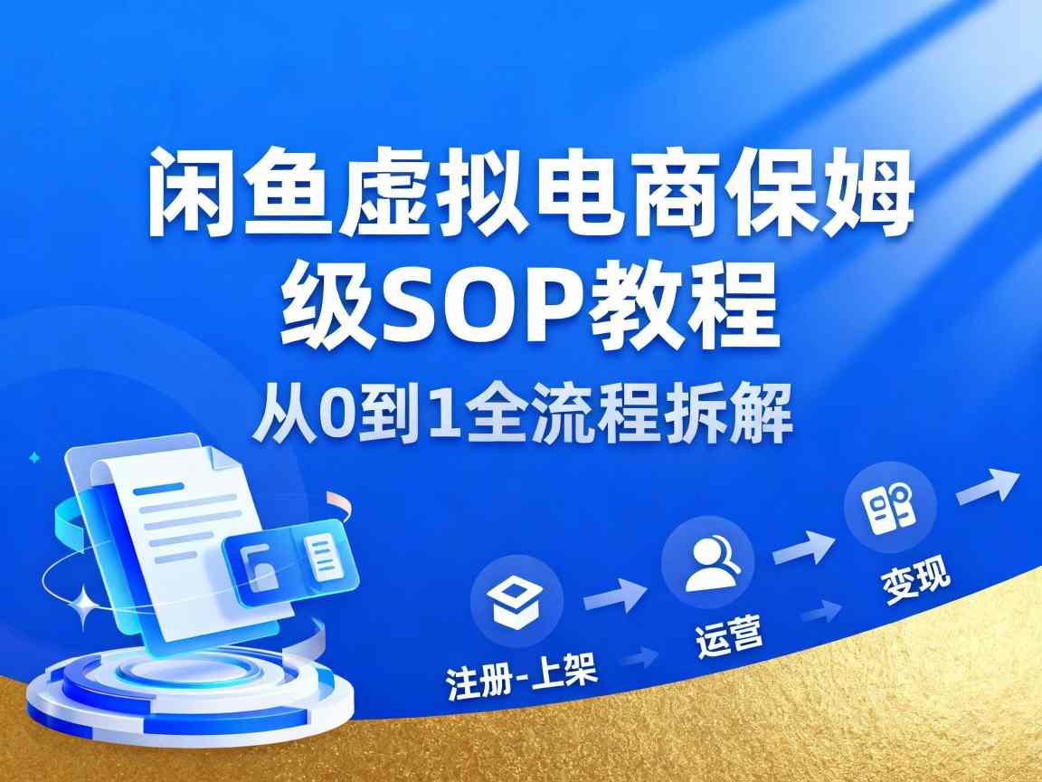 闲鱼虚拟电商，月入轻松过1W，保姆级SOP教程-禾谷轻创网