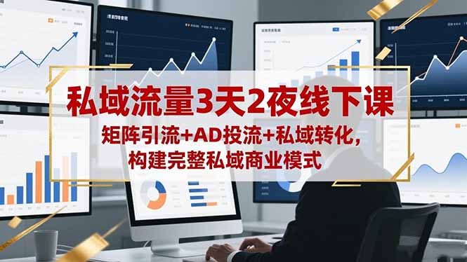 私域流量3天2夜线下课，矩阵引流+AD投流+私域转化，构建完整私域商业模式-禾谷轻创网