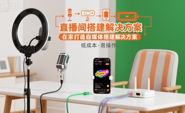 直播间搭建解决方案，在家打造自媒体搭建解决方案-禾谷轻创网
