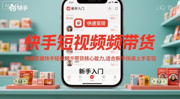 快手短视频带货，快速掌握快手短视频带货核心能力，适合新手快速上手变现-禾谷轻创网