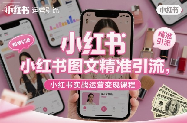 小红书图文精准引流，小红书实战运营变现课程-禾谷轻创网
