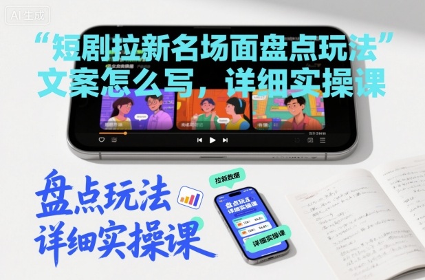 短剧拉新名场面盘点玩法文案怎么写，详细实操课-禾谷轻创网