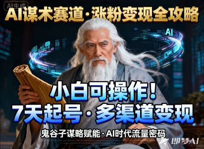 AI谋术赛道，涨粉快速，变现方式多样，小白可操作-禾谷轻创网