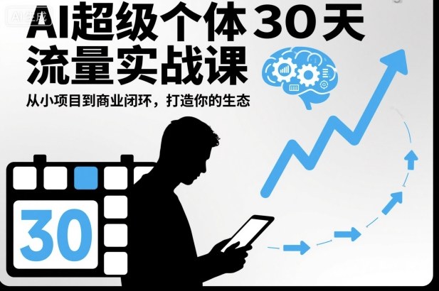AI超级个体30天流量实战课，从小项目到商业闭环，打造你的生态-禾谷轻创网