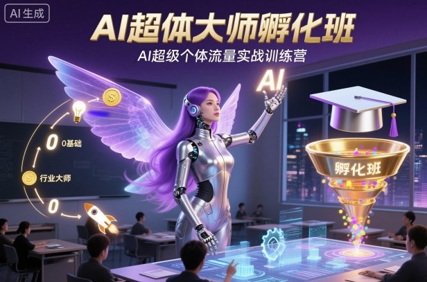 AI超体大师孵化班，AI超级个体流量实战训练营-禾谷轻创网