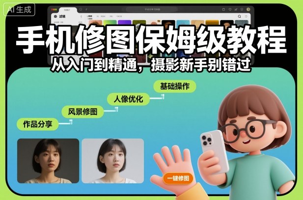 手机修图保姆级教程，从入门到精通，摄影新手别错过-禾谷轻创网
