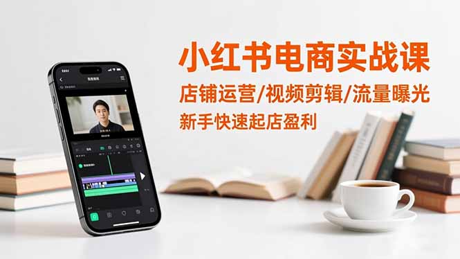 小红书电商实战课：店铺运营/视频剪辑/流量曝光，新手快速起店盈利-禾谷轻创网