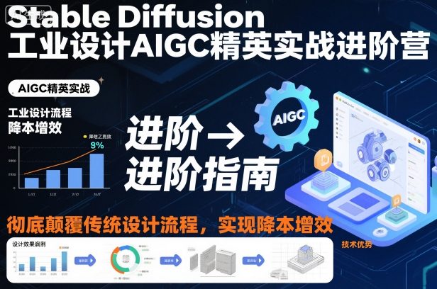 Stable Diffusion工业设计AIGC精英实战进阶营，彻底颠覆传统设计流程，实现降本增效-禾谷轻创网