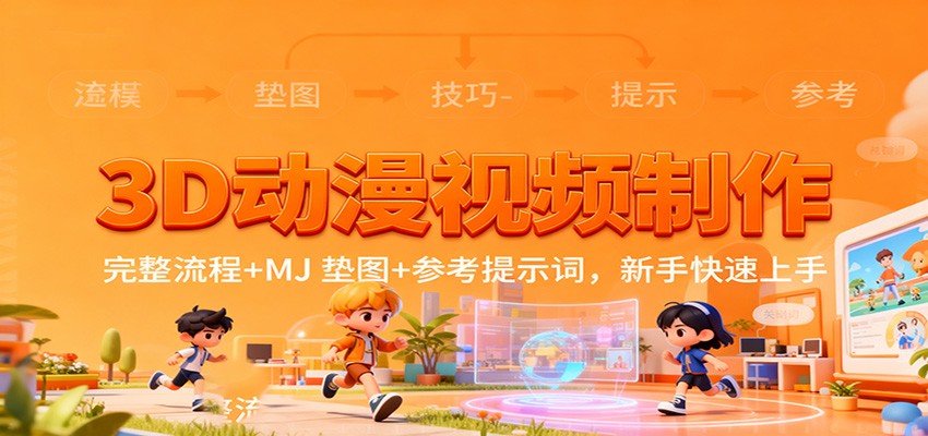 3D动漫视频制作，完整流程+MJ 垫图+参考提示词，新手快速上手-禾谷轻创网